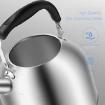 Load image into Gallery viewer, 4.2 Quart/4L Stainless Steel Whistling Tea Kettle,Brushed Satin, Suitable to Boiling Water &amp; Tea on Induction Stove, Gas Stove Top
