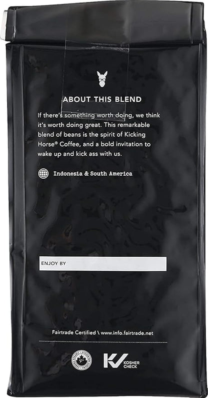 Kicking Horse Coffee, Kick Ass, Dark Roast, Whole Bean, 10 oz - Certified Organic, Fairtrade, Kosher Coffee (Pack of 6),10 Ounce (Pack of 6)