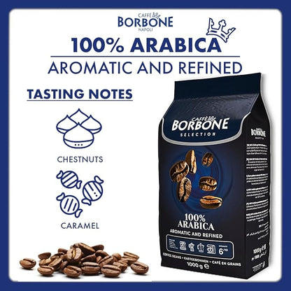 Caffe Borbone Whole Bean Coffee, Medium Roast 100% Arabica Blend, Aromatic and Refined Italian Coffee, 2.2 lb Bag