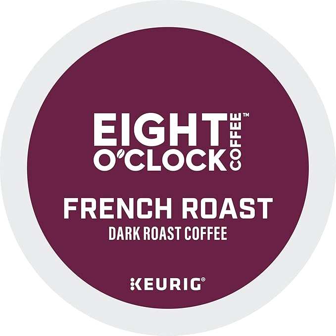 Eight O'Clock Coffee French Roast, Single-Serve Coffee K-Cup Pods, Dark Roast, 60 Count (6 packs of 10)
