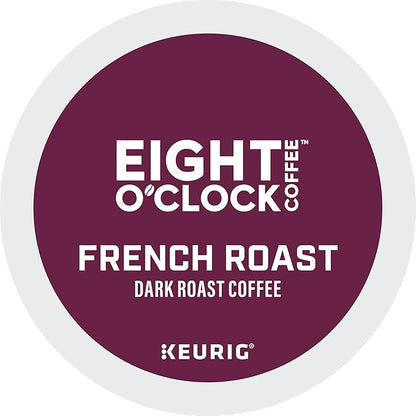 Eight O'Clock Coffee French Roast, Single-Serve Coffee K-Cup Pods, Dark Roast, 60 Count (6 packs of 10)