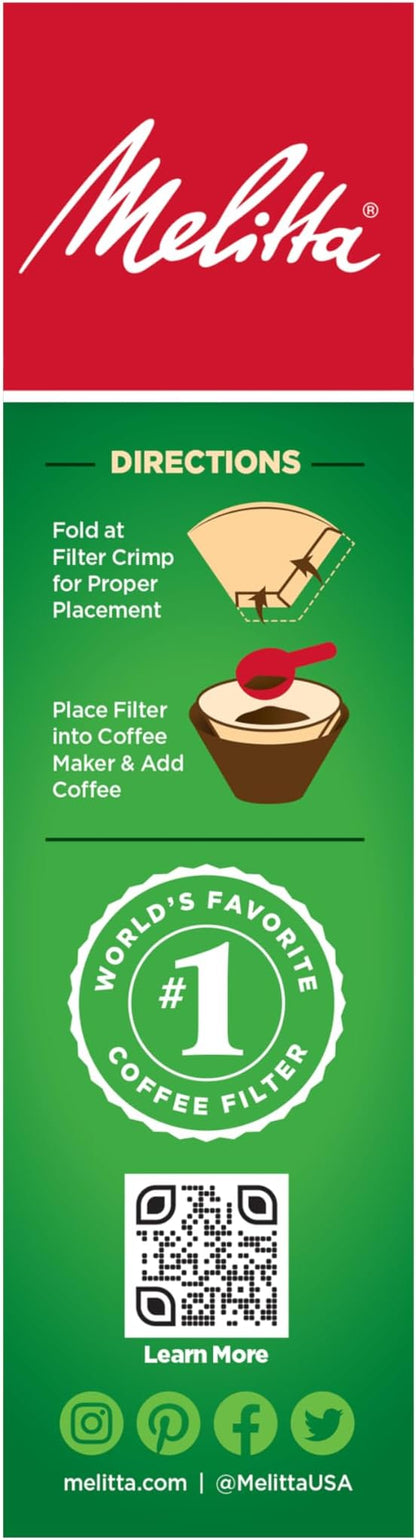 Melitta #4 Cone Coffee Filters, Bamboo, 80 Count (Pack of 6) 480 Total Filters Count - Packaging May Vary