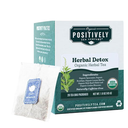 Organic Positively Tea Company, Herbal Detox Tea Bags, 20 Count