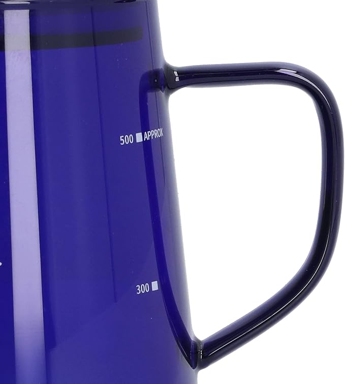 500ml Coffee Pot, Heat Resistant Borosilicate Glass Coffee Server, Glass Tea Pot with Wooden Lid Household Tea Kettle for Home Office (blue)