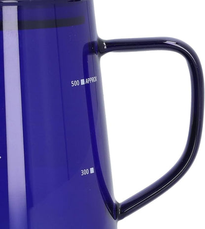 500ml Coffee Pot, Heat Resistant Borosilicate Glass Coffee Server, Glass Tea Pot with Wooden Lid Household Tea Kettle for Home Office (blue)