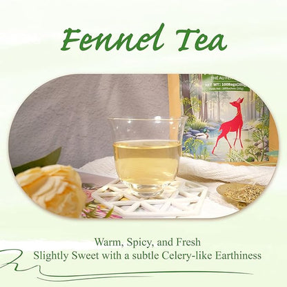 WT WEETEE Fennel Tea Bags 100 Count, 100% Natural & Pure Fennel Seeds Tea, Smooth & Sweet, No Sugar, Caffeine-Free
