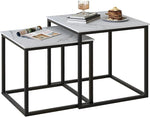 Load image into Gallery viewer, VILAWLENCE Coffee Table Set of 2, Modern Black Wooden Side Table, Metal Frame Square End Table, Center Tables,Nesting Coffee Table for Living Room,Bedroom and Small Spaces