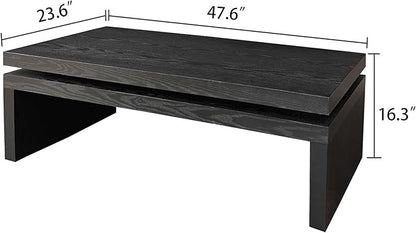 Rectangle Coffee Table for Living Room, Mid Century Modern Coffee Table, Solid Wood Center Table Accent Tea Table for Apartment