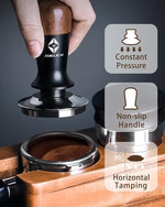 Load image into Gallery viewer, 53mm Coffee Tamper with Wooden Handle –Spring Loaded Espresso Tamper, 51mm Stainless Steel Coffee Distributor, Classic Series Barista Hand Tool (53mm)