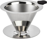 Load image into Gallery viewer, Pour Over Coffee Dripper Stainless Steel Reusable Filter Paperless Cone Coffee Maker Dripper for 1-2 Cup