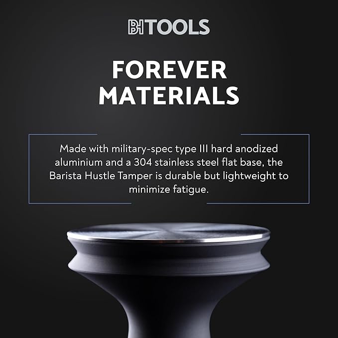 Espresso Press Tamper 58.4 mm, Premium Barista Coffee Tamper, Black Anodised Aluminium Handle, 304 Stainless Steel Base, Elegant and Lightweight Design