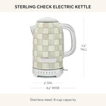 Load image into Gallery viewer, MACKENZIE-CHILDS Electric Kettle, Stainless-Steel Tea Kettle, Gray-and-White Sterling Check