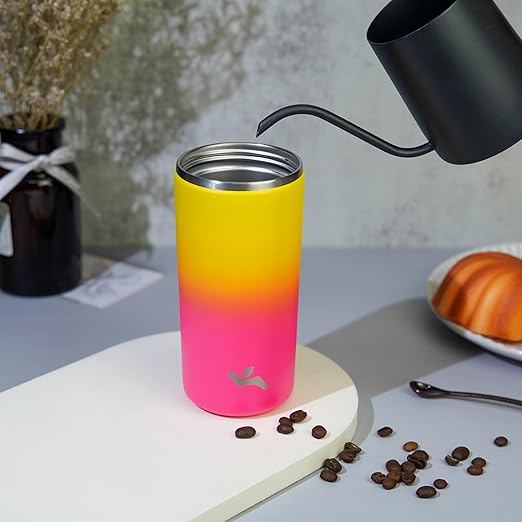 Tumbler with Lid, 16 oz Travel Coffee Mug Double Wall Vacuum Stainless Steel Thermal Metal Cup Insulated Water Bottle,Rainbow