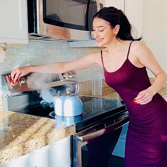 Chantal Classic Teakettle, 1.8 QT, Enamel On Steel, 2-Tone Harmonica Whistle, Rapid Boil and Even Heating (Black)