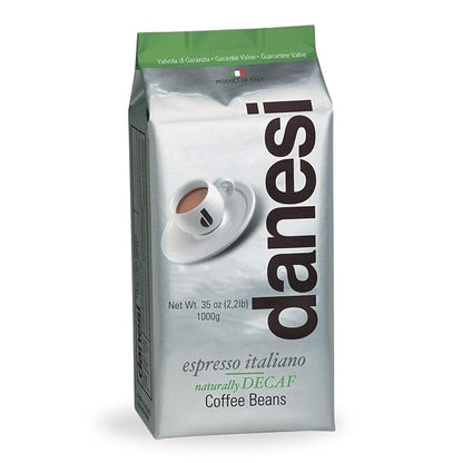 Danesi Caffe Italian Whole Coffee Beans - Espresso Coffee Beans and Medium Roast Whole Bean - Perfect for Espresso Machines, French Press, and Home Brewing - Decaf (2.2 lb)