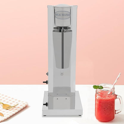 Electric Milkshake Maker Machine, 180W 2-Speed Milk Shake Mixer Machine with 22oz Stainless Steel Mixing Cup, Commercial Milkshake Blender & Drink Mixer for Home or Business(Silver)