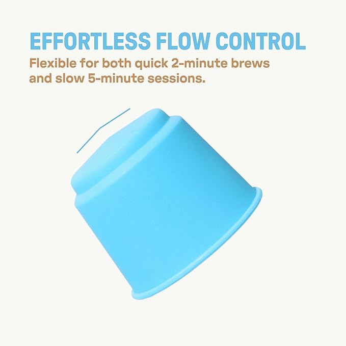 [Holiday Gift] Vietnamese Phin Filter, Plastic Reusable Pour Over Coffee Dripper, Single Cup Coffee Filter with Flower Design for Manual Brewing, Gift for Christmas Thankgiving (Blue)