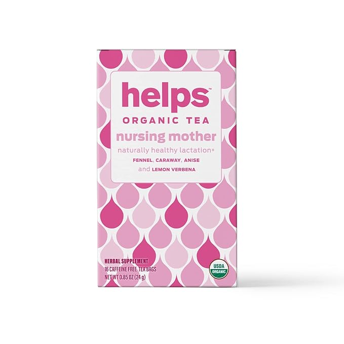 HELPS TEAS | Helps Nursing Mother Tea | Organic herbal blend of fennel, caraway, anise and lemon verbena that will help you during your breastfeeding period | 16 Tea Bags |