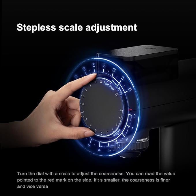 TIMEMORE Sculptor 078S Flat Burr Coffee Bean Grinder, Electric Espresso Grinder with Stepless Coarseness Adjustment, Suitable for Espresso, Pour over, French Press, Cold Brew - Black