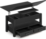 Load image into Gallery viewer, Rolanstar Coffee Table Lift Top, Multi-Function Convertible Coffee Table with Drawers and Hidden Compartment, Converts to Dining Table for Living Room, Home Office,Black