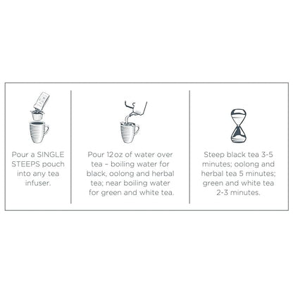 Tea Forte Tea Tasting Assortment Single Steeps Loose Leaf Premium Tea Gift Set Sampler, 15 Count 3 of Each Assorted Blends, Pre-Portioned Single Serve Pouches, Steeps 12 oz