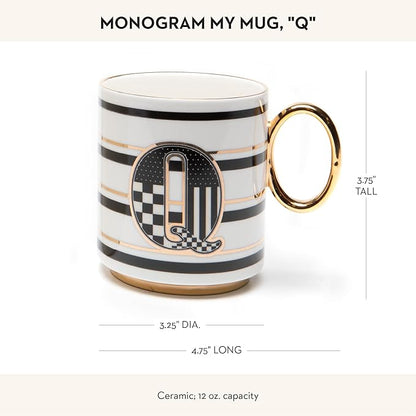 MACKENZIE-CHILDS My Mug, Decorative Ceramic Coffee Mug with Handle, Q