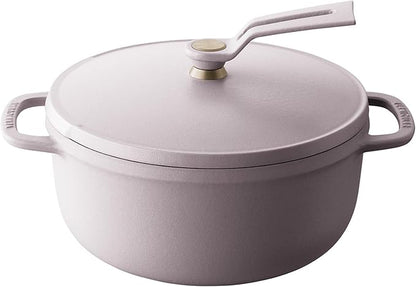 Vermicular Oven Pot 2.0 | Lightweight Enameled Cast Iron Pot | 18cm (2 Qt) | Non-Toxic | Induction-compatible | Dutch Oven | Made in Japan | Matte Himalayan Pink
