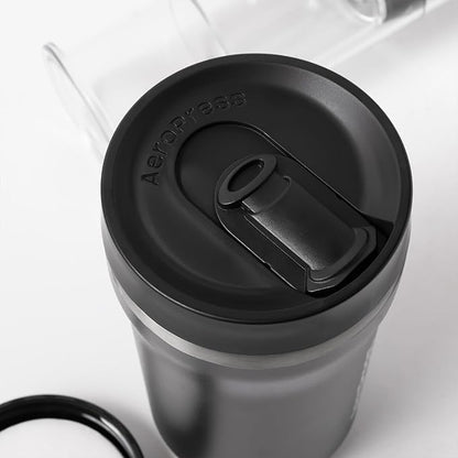 AeroPress Go Plus, Small Portable Coffee Maker for Travel & Camping - 3 In 1 Brew Method Combines French Press, Pourover, Espresso, Full Bodied Coffee without Bitterness, Coffee Press Kit - Black