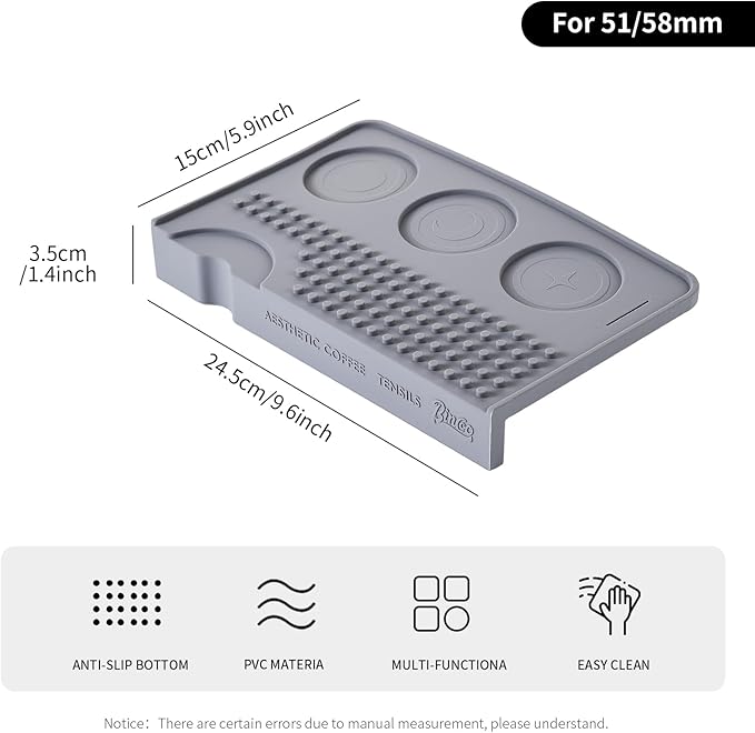 Espresso Tamping Mat for Counter, Ultra Thick Silicone Tamper Mat Coffee Bar Mat,Espresso Mat for Countertops,Fits for Baristas Home Kitchen Bar