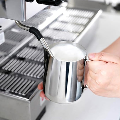 watchget Stainless Steel Milk Frothing Pitcher 20oz/600ml - Espresso Steaming Pitcher for Cappuccino, Latte Art, Coffee Machine Accessories Milk Jug Coffee Frother Cup, Silver