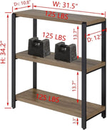 Load image into Gallery viewer, FOLUBAN 3 Tier Bookshelf, Industrial Bookcase and Book Shelves for Bedroom, Rustic Wood and Metal Book Case for Office, Oak