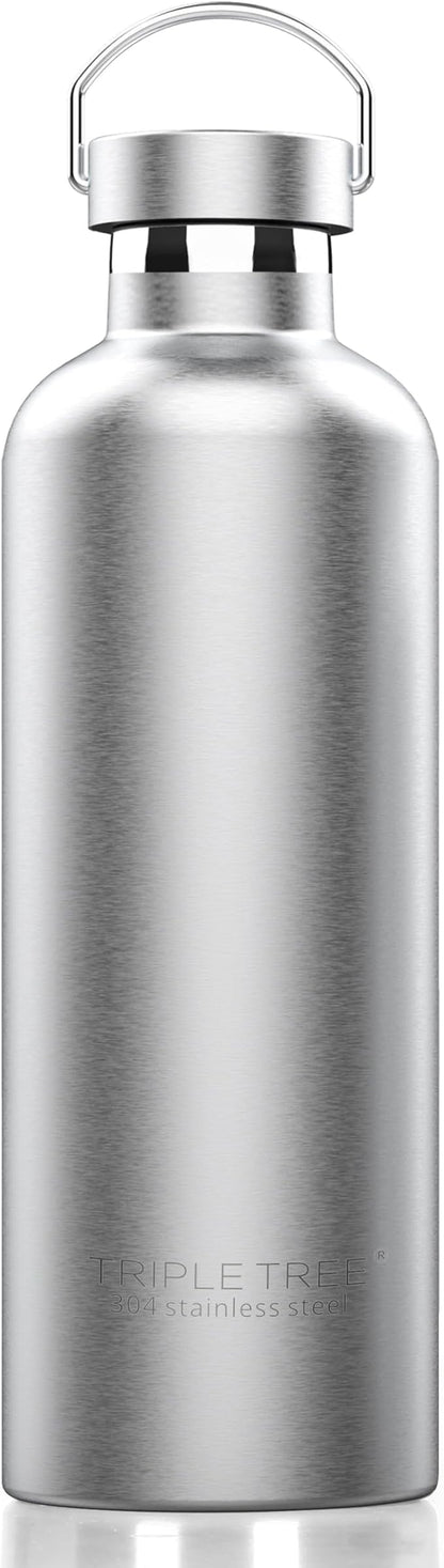 Triple Tree 34OZ Vacuum Insulated Stainless Steel Water Bottle, Double Wall Wide Mouth Lids Keeps beverage Hot or Cold Sweat Proof
