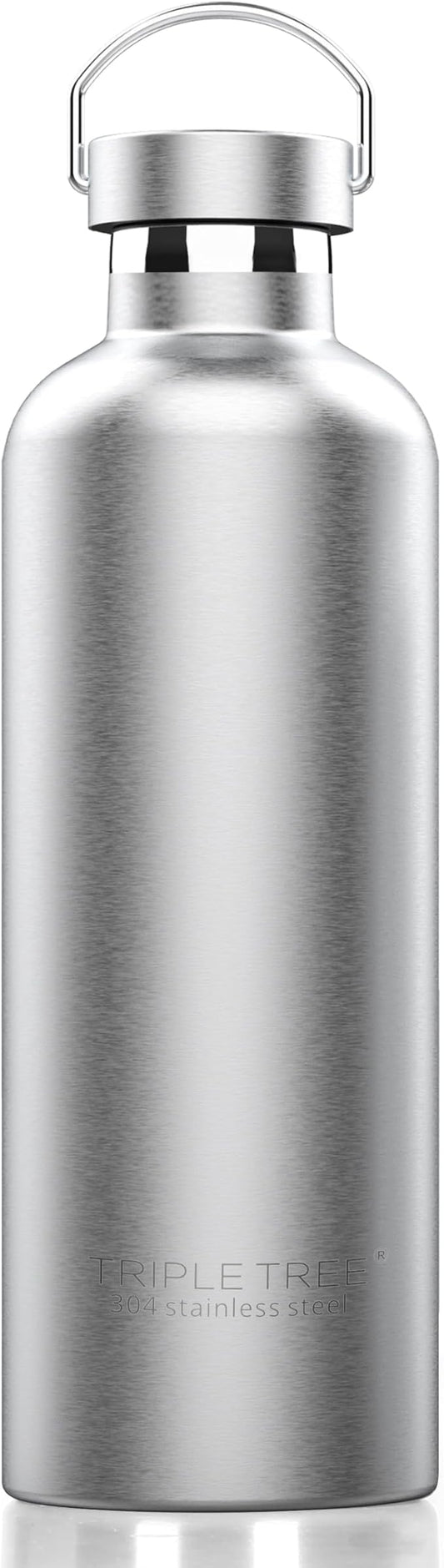 Triple Tree 34OZ Vacuum Insulated Stainless Steel Water Bottle, Double Wall Wide Mouth Lids Keeps beverage Hot or Cold Sweat Proof
