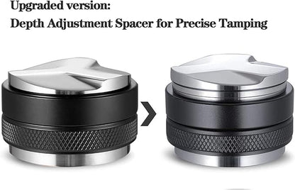 51mm Espresso Tamper & Distributor, 51mm portafilter, Dual Head Coffee Leveler Hand Tool Tamper Coffee Distributor/leveler Tool Hammer Accessories