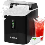 Load image into Gallery viewer, Aeitto Nugget Ice Maker Countertop, 42lbs/24H Ice Machine with 1.5L Water Tank, Rapid Ice Release in 6 Mins, Self-Cleaning Pebble Ice Maker with Basket and Scoop for Home Office RV and Party, Black