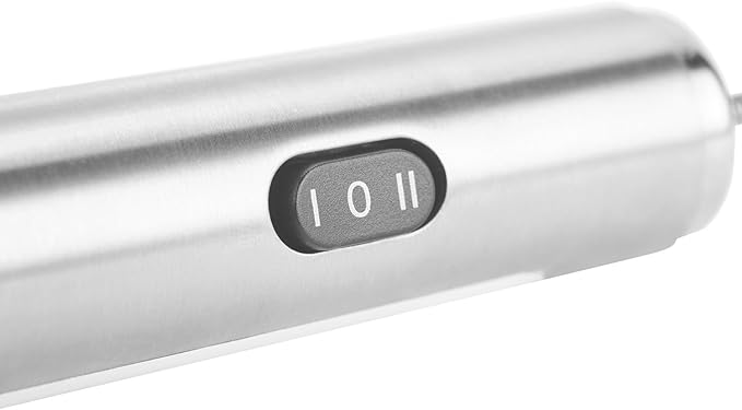 Rosle 12961 Stainless Steel Dual Speed Electric Liquid Frother Whisk with Round Handle 10.5 in, Silver