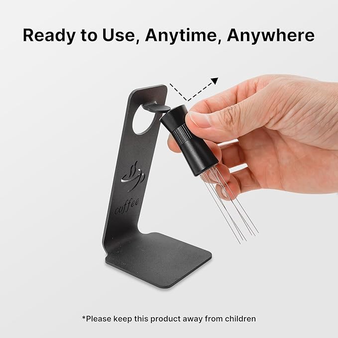 WDT Tool Espresso Needle Distributor with Magnetic Stand, Adjustable Range Coffee Espresso Stirrer, Espresso Distribution Tool Easy Access Design with Extra 6 Replacement Needles