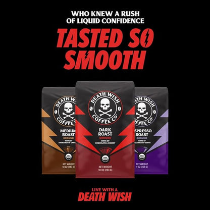 Death Wish Coffee - Single Serve Pods - Medium Roast - Made with USDA Certified Organic - 10 Count (Pack of 1)