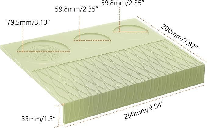 IKAPE Espresso Tamping Mat, Food Grade Silicone Coffee Tamper Mat, Portafilter Tamp Mat Espresso Accessory For Baristas, Waterproof Heat Resistant Tamping Pad Mat for Counter(Light Green)