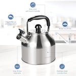 Load image into Gallery viewer, Tea Kettle for Stove Top,304 Stainless Steel Tea Kettles,4L/4.2QT Tea Kettles for Kitchen,Camping,Traveling,Portable,Fast to Boil