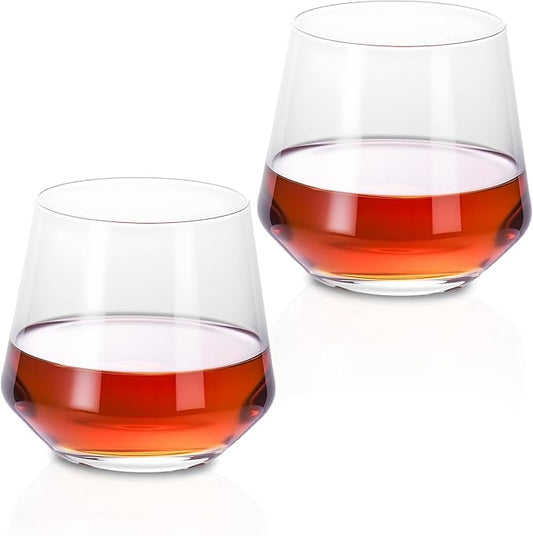 KAMMAK Classic Whiskey Glass 10.14 oz (300 ml), Thick Base Tumbler with Delicate Rim & Seamless Design, Heavy Duty Lead-Free Crystal Glass for Old Fashioned, Scotch, Bourbon