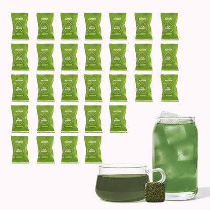 Tea Drops 30 Bulk Pack Organic Matcha Bagless Tea - Loose Leaf, Lightly Sweetened, On-The-Go. Plastic-Free - Iced or Hot