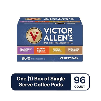 Victor Allen's Coffee Sweet and Salty Flavored Coffee Variety Pack 96 Count, Single Serve Coffee Pods for Keurig K-Cup Brewers