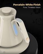 Load image into Gallery viewer, Cocinare FLOW M6 Pro Electric Gooseneck Kettle, ±0.5℉ Temperature Control for Pour-over Coffee &amp; Tea, Stainless Steel Interior, Quick Heating for Boiling Water (Dali White)