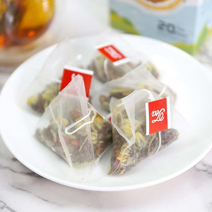 TEARELAE - Chrysanthemum Cassia Seed Tea - Nourishing Liver Tea - 8g x 20 Count - Burdock Root, Goji Berry, Honeysuckle, Osmanthus - Natural Herbal Chrysanthemum Tea Bags - Liver Clean & Detox