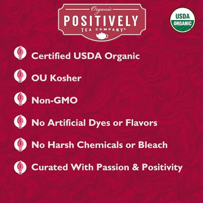 Organic Positively Tea Company, Hibiscus Herbal Tea Bags, 20 Count, 0.8 ounces