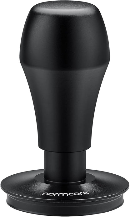 Normcore 58mm Espresso Coffee Tamper V4 - Titanium PVD Coating Ripple Base - Spring Loaded Tamper - 15lb / 25lb / 30lbs Replacement Springs - Anodized Aluminum Handle and Stand