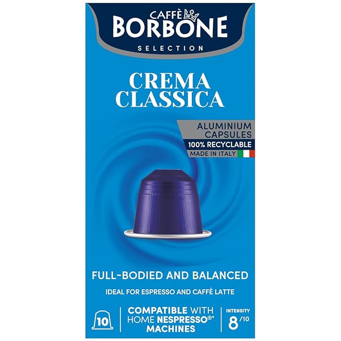 Caffe Borbone Aluminum Coffee Pods Compatible with Nespresso Original Machines, Crema Classica, Medium Roast, Rich and Velvety, Genuine Italian Coffee - NOT compatible with Vertuo - 100 Count