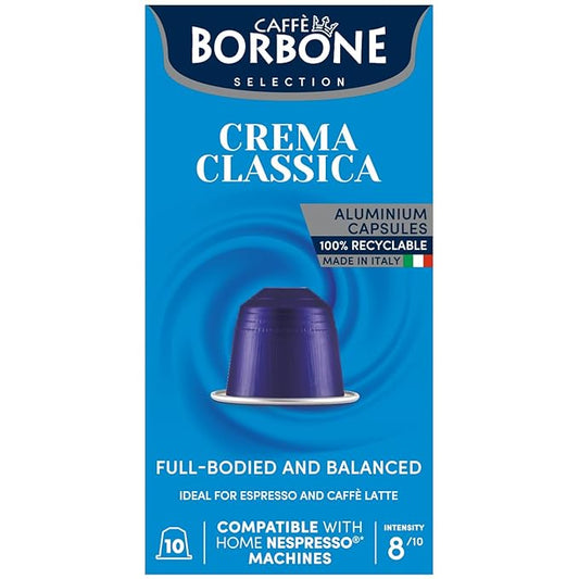 Caffe Borbone Aluminum Coffee Pods Compatible with Nespresso Original Machines, Crema Classica, Medium Roast, Rich and Velvety, Genuine Italian Coffee - NOT compatible with Vertuo - 100 Count