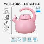 Load image into Gallery viewer, Whistling Tea Kettle for Stove Top Enamel on Steel Teakettle, Supreme Housewares Pink Pig Design Teapot Water Kettle Cute Kitchen Accessories Teteras (2.1 Quart, Pink Pig)
